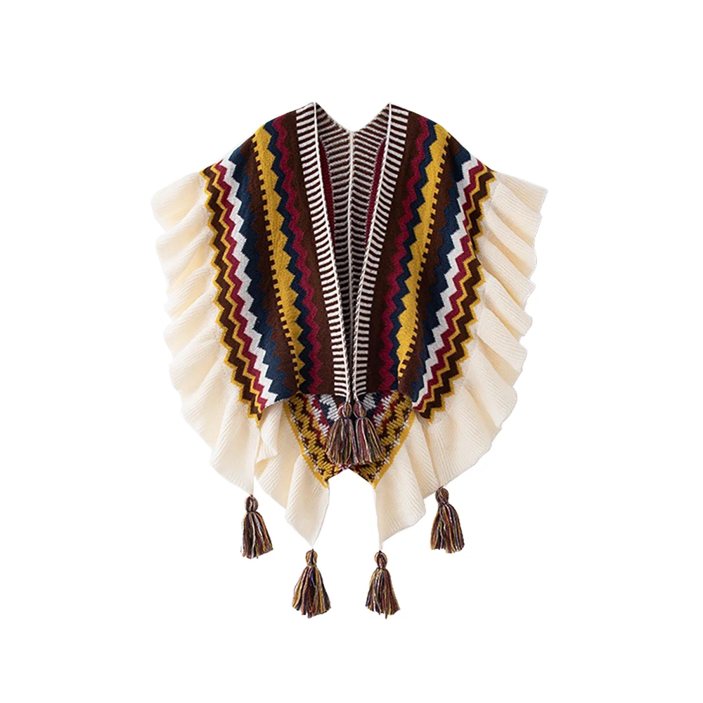 Winter Ethnic Fashion For Women - Chal bohemio para mujer, cárdigan tejido