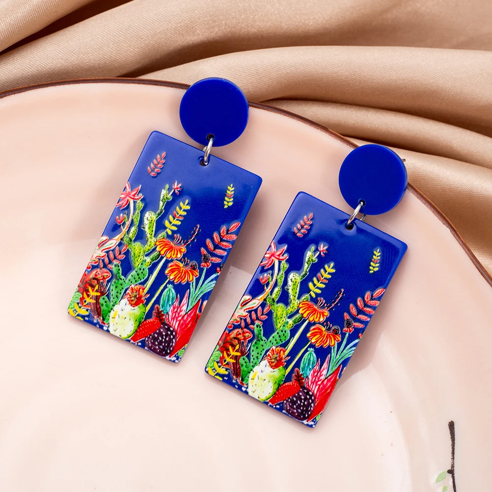Ethnic Fashion Trends 2026 - Nuevos Pendientes de Acrílico Azul con