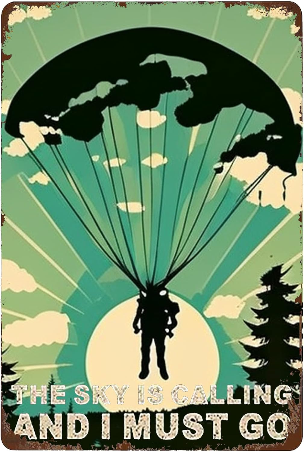 Ethnic Fashion Collection - Letrero de metal Y1, Skydiving Adventure