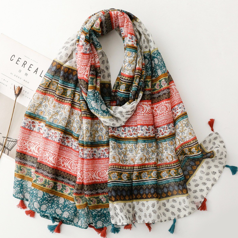 Ethnic Fashion For Ladies - Moda Bohemina étnico Floral viscosa chal