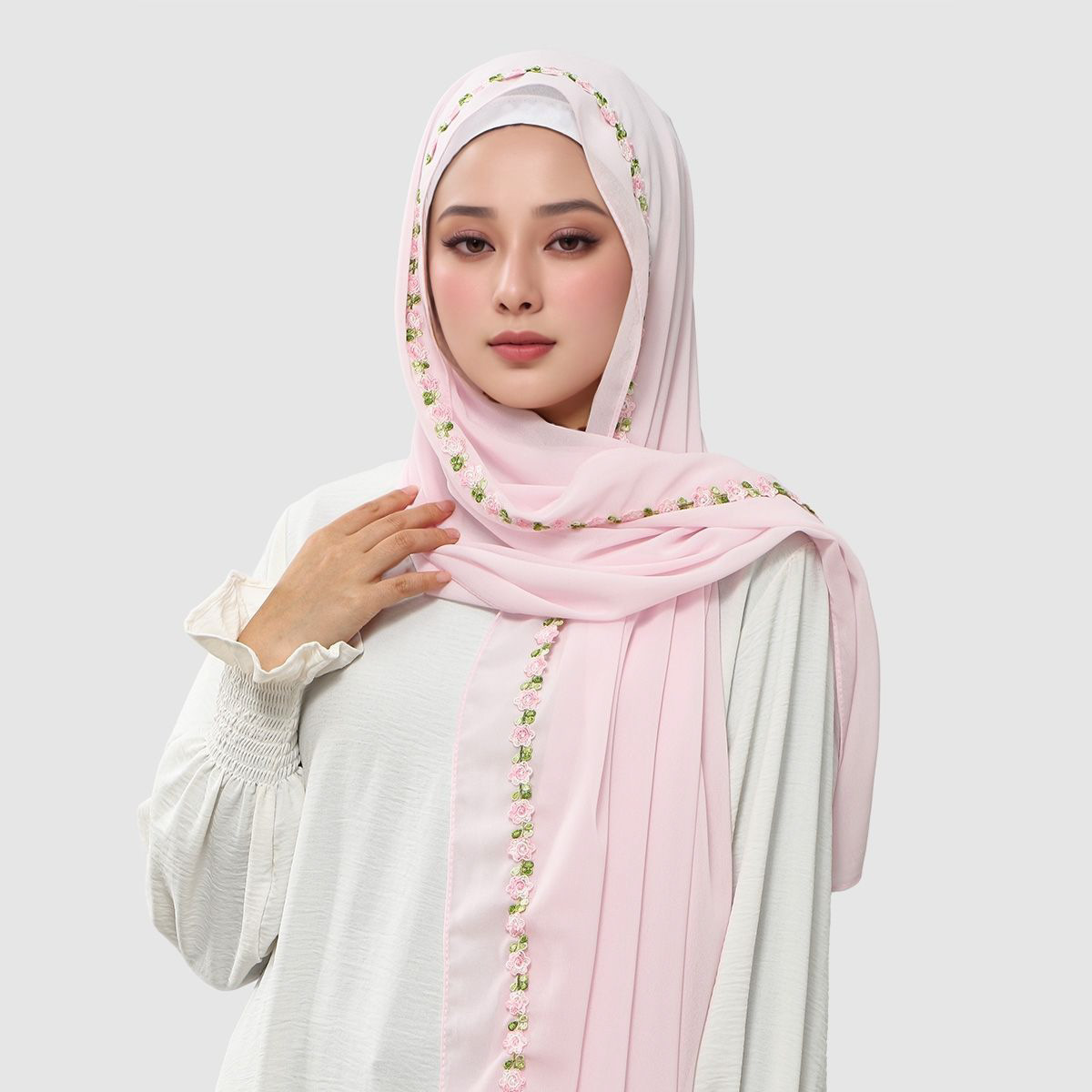 Ethnic Fashion For Ladies - Pañuelo Étnico de Gasa Sólida para