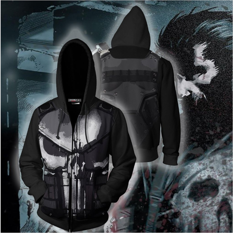 Haori Japanese Jacket - Sudadera con capucha con cremallera Punisher
