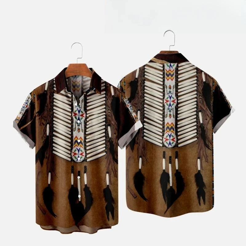 Fashion Ethnic Indian Clothing - Camisas de playa con estampado 3D