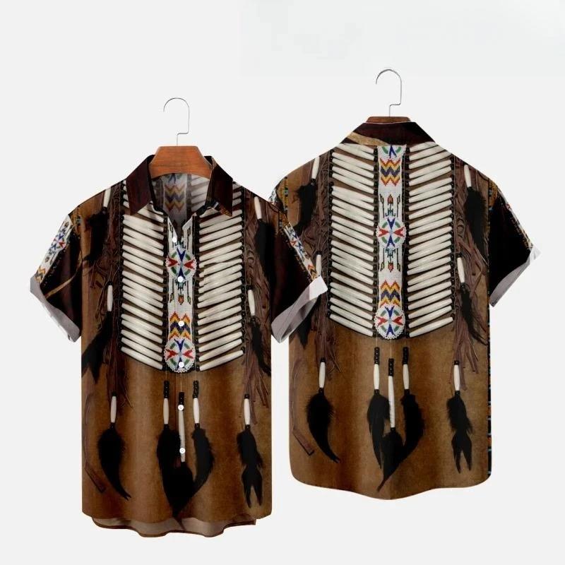 Fashion Ethnic Indian Clothing - Camisas de playa con estampado 3D