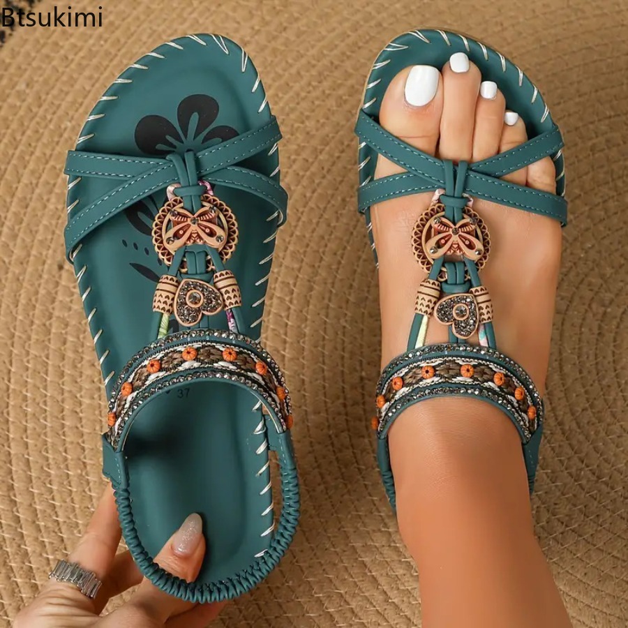 Ethnic Fashion For Ladies - Sandalias Bohemias para Mujer, Zapatos Casuales