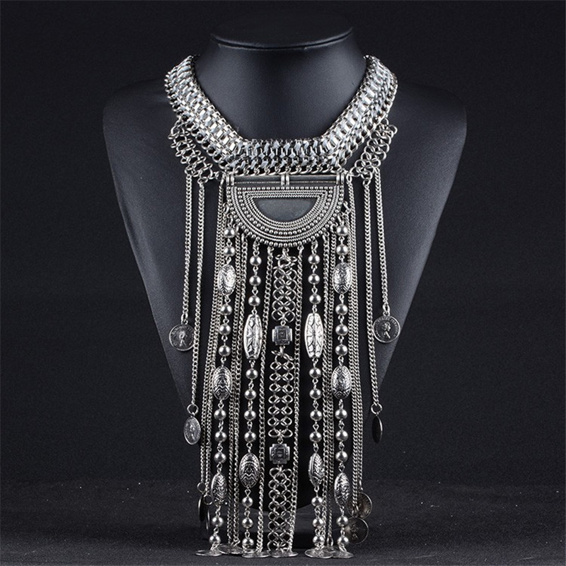 Ethnic Fashion Co In - Moda Maxi Collar largo con borlas