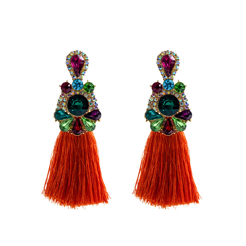 Ethnic Fashion Brand - Pendientes de moda con diamantes de