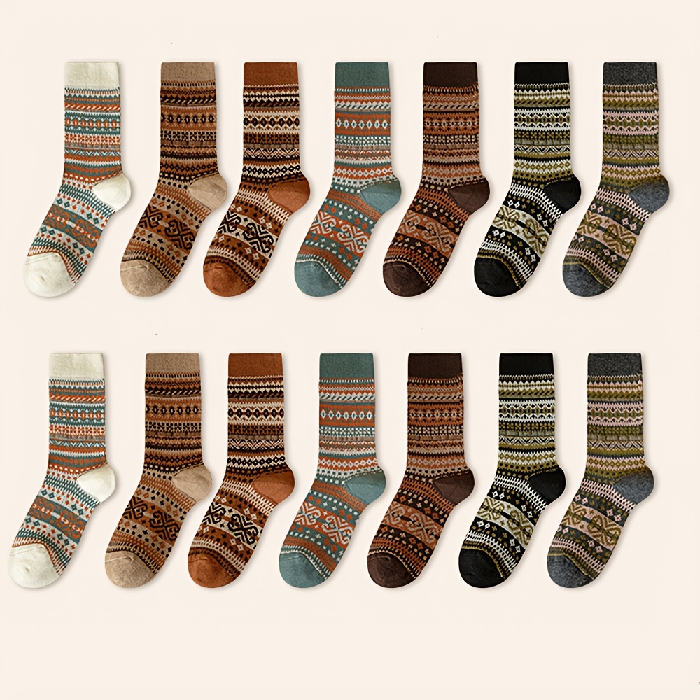 Calcetines retro a media panto - Winter Ethnic Fashion For Women reseña y precio