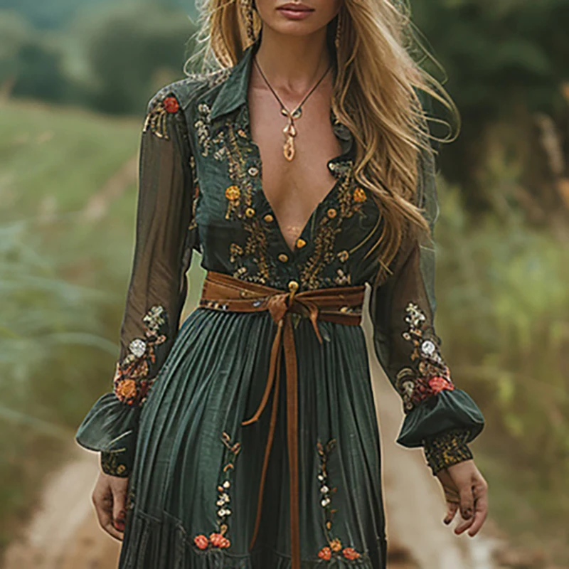 Vestido Vintage con estampado  - Ethnic Boho Fashion reseña y precio