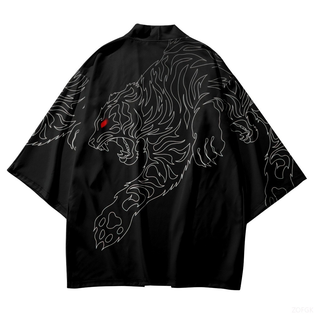 Kimono negro con cuello abiert - Haori Japanese Jacket reseña y precio