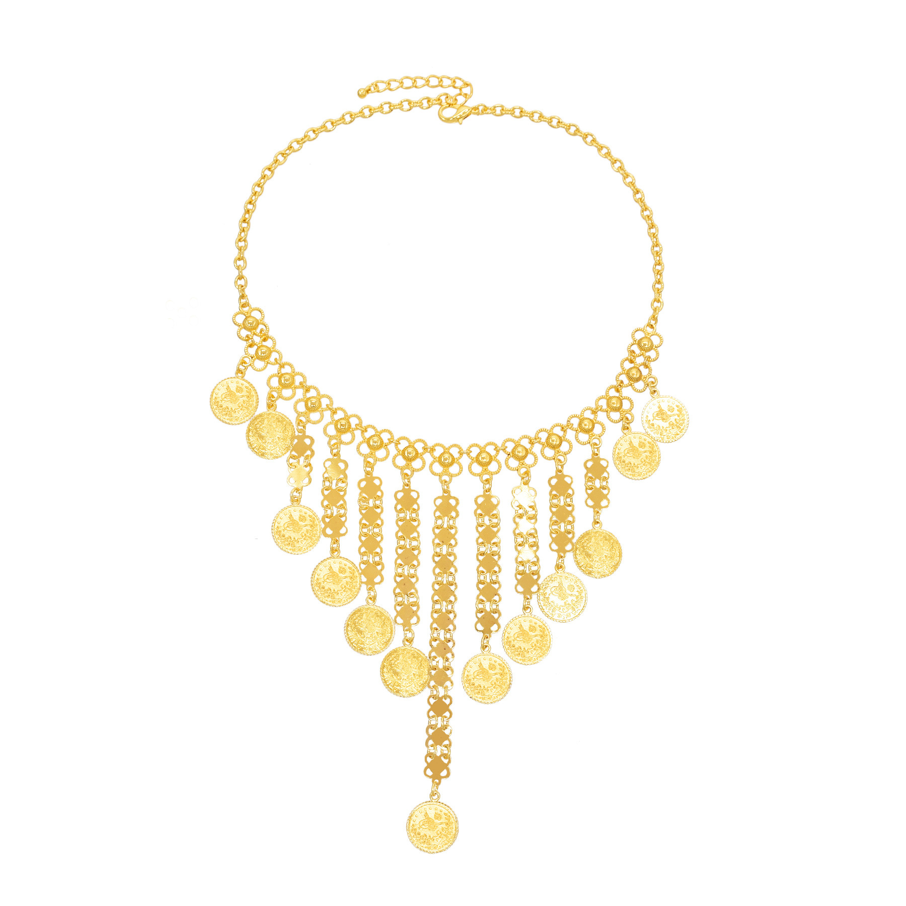 Monedas de Color dorado, caden - Ethnic Fashion Co In reseña y precio