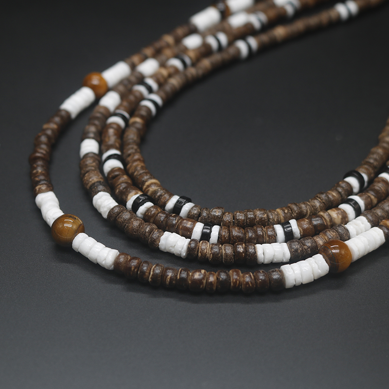 Collar de cuentas de coco Trib - Ethnic Fashion Co In reseña y precio