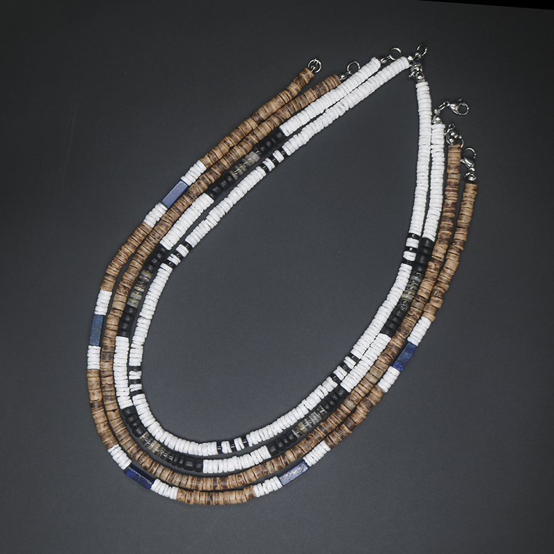 Collar de cuentas de coco Trib - Ethnic Fashion Co In reseña y precio