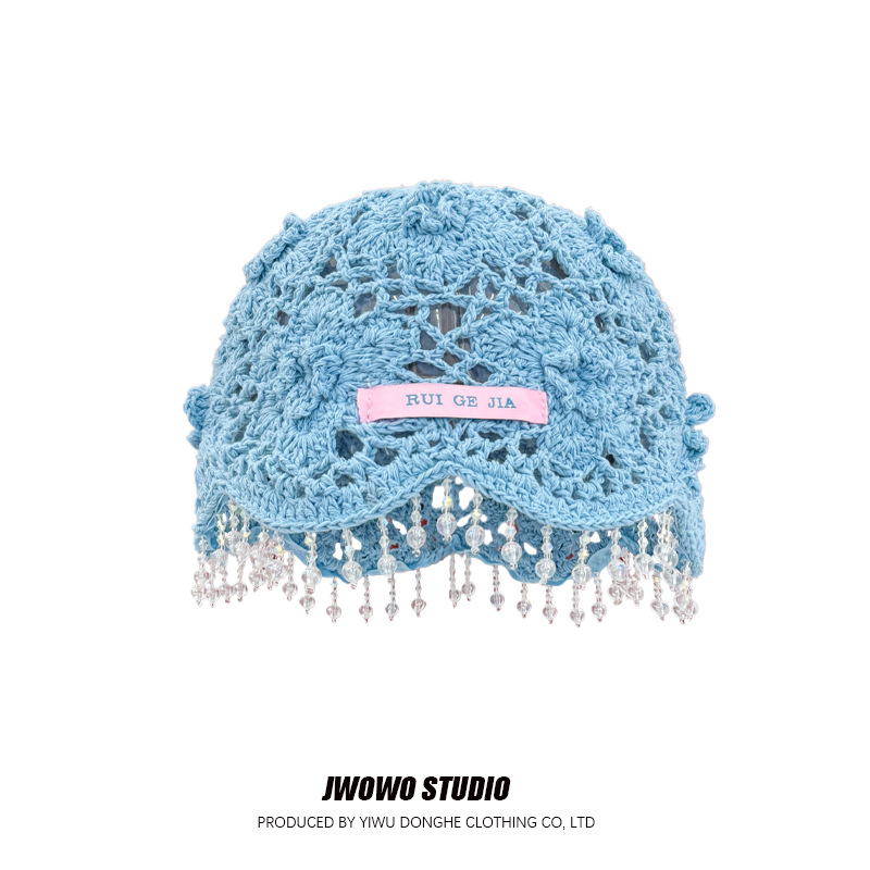 Gorro con borlas y cuentas de  - Winter Ethnic Fashion For Women reseña y precio