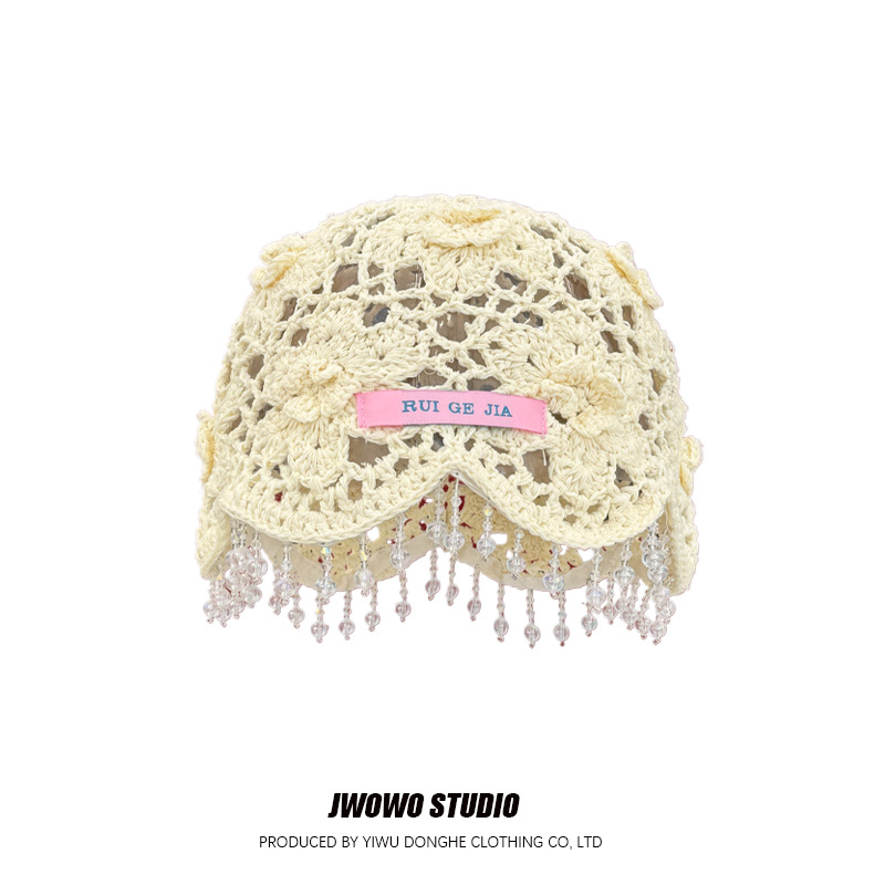 Gorro con borlas y cuentas de  - Winter Ethnic Fashion For Women reseña y precio