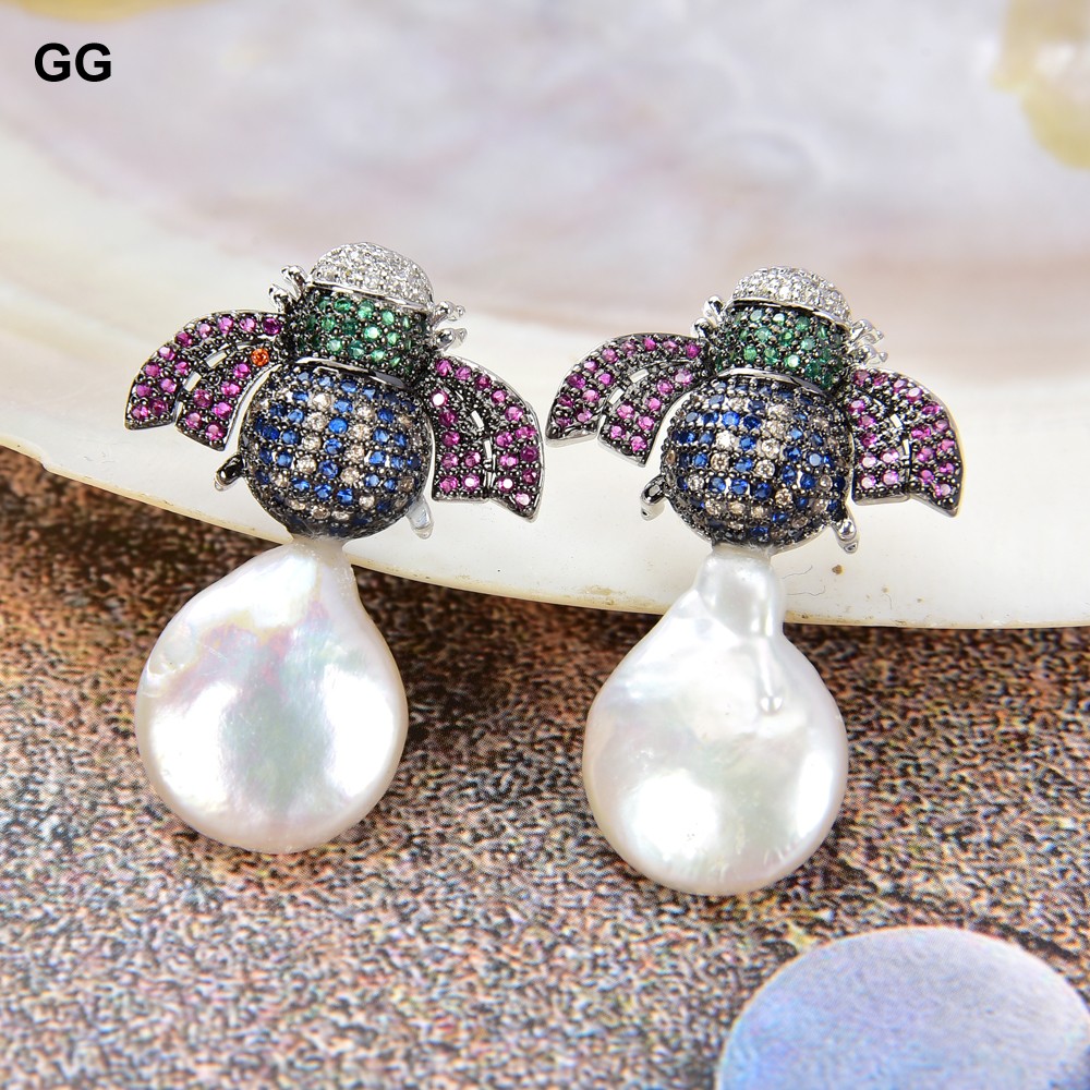 Pendientes de Perlas Blancas d - Ethnic Fashion Co In reseña y precio