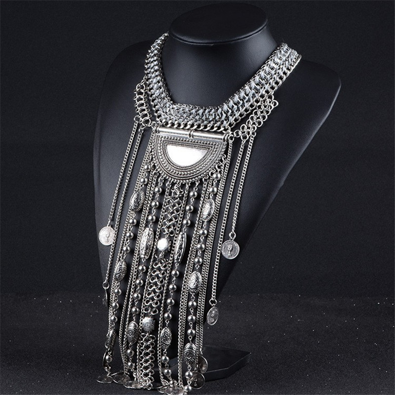Moda Maxi Collar largo con bor - Ethnic Fashion Co In reseña y precio