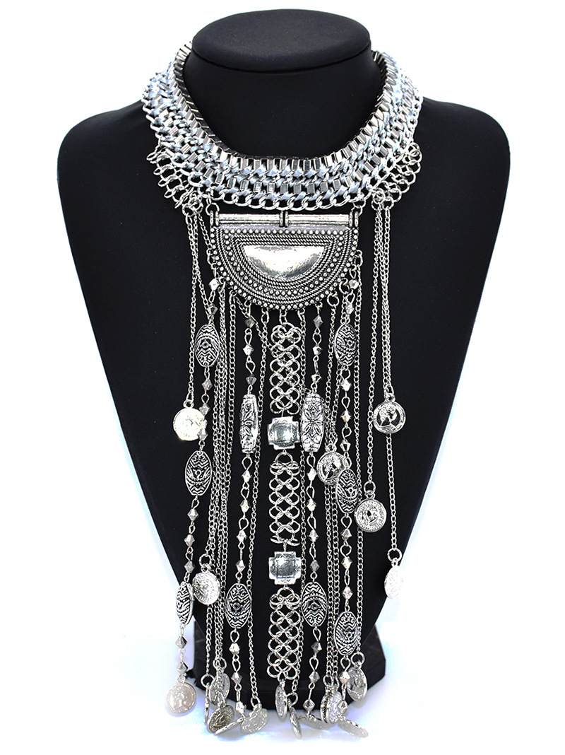 Moda Maxi Collar largo con bor - Ethnic Fashion Co In reseña y precio