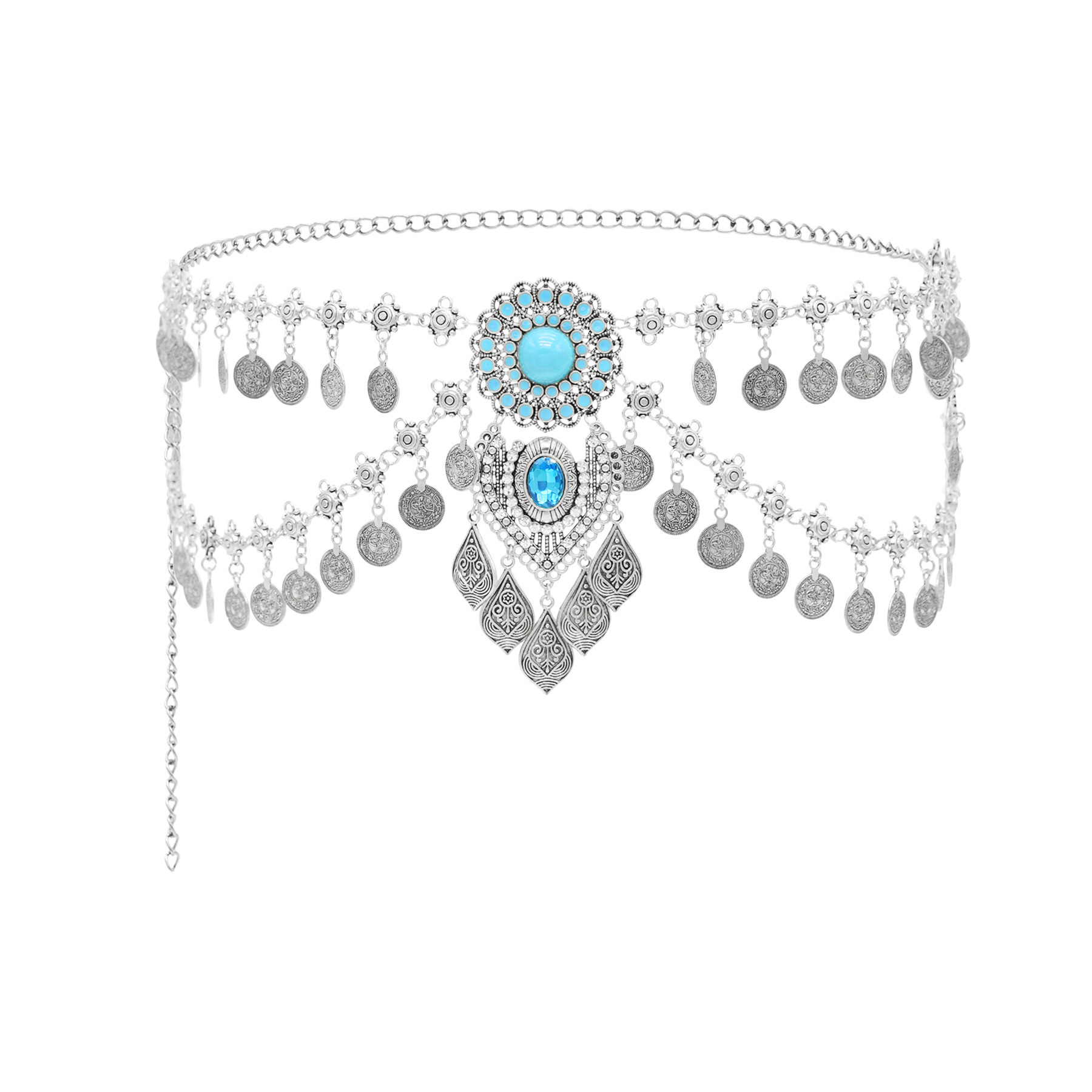 Cadena de cintura de turquesa  - Ethnic Fashion Co In reseña y precio