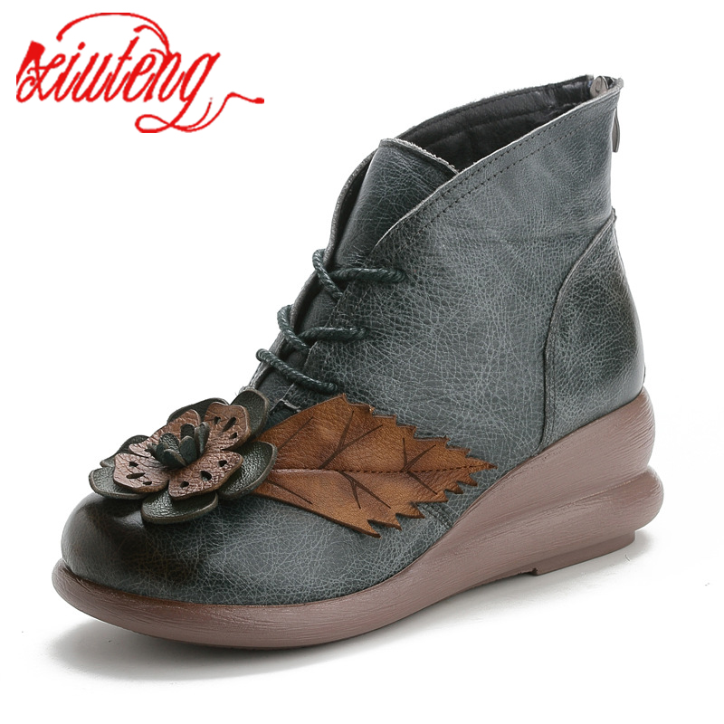 Xiuteng-Botas de piel auténtic - Winter Ethnic Fashion For Women reseña y precio
