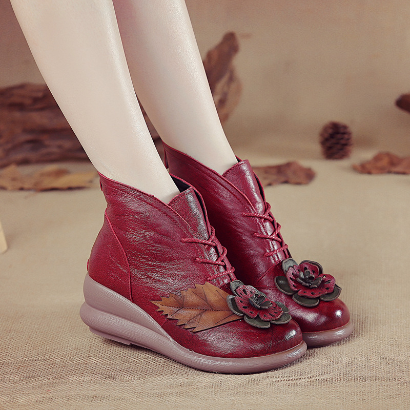 Xiuteng-Botas de piel auténtic - Winter Ethnic Fashion For Women reseña y precio