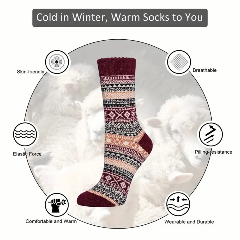 5 pares Otoño Invierno grueso  - Winter Ethnic Fashion For Women reseña y precio