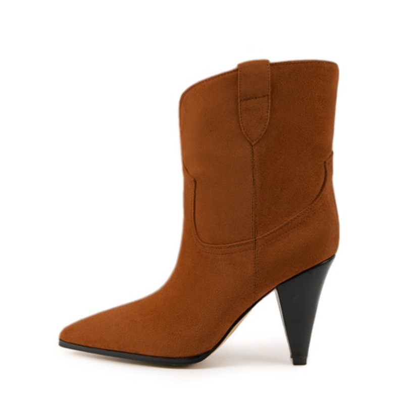 Tacones de punta bicolor, bota - Winter Ethnic Fashion For Women reseña y precio